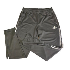 Adidas Tiro 21 Track Pants Gray Drawstring Ankle Zips Tracksuit Bottom - Large